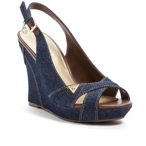 Guess Tilden Denim Wedge Sandal